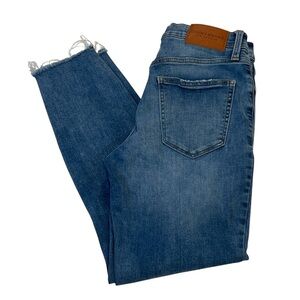 Lucky Brand Los Angeles‎ Mid-Rise Ava Skinny Jeans, frayed hem, Blue, 8/29 A
